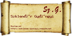 Szklenár Gyöngyi névjegykártya